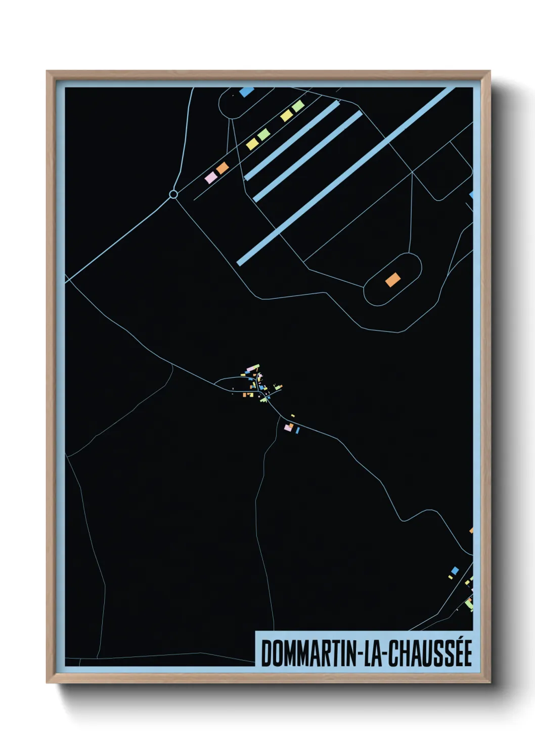 Une affiche de carte sur Dommartin-la-Chaussée