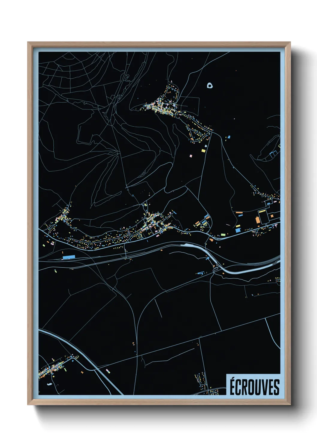 Une affiche de carte sur Écrouves