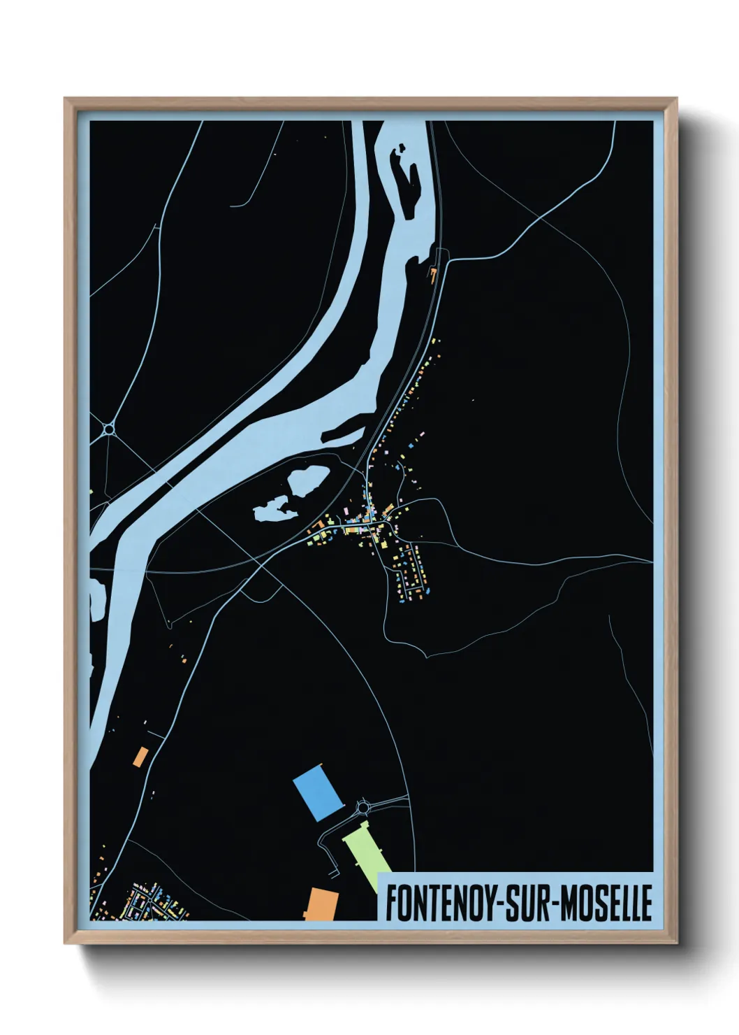 Une affiche de carte sur Fontenoy-sur-Moselle