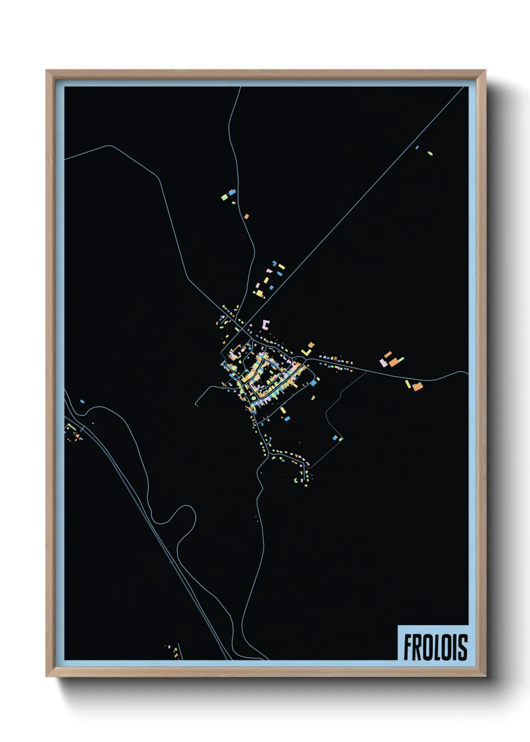 Une affiche de carte sur Frolois