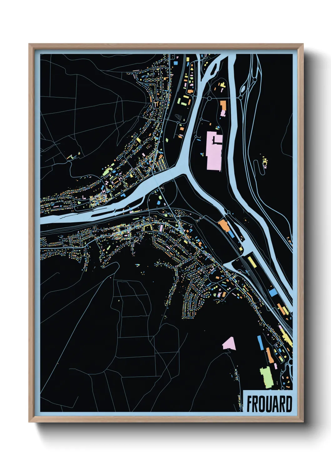 Une affiche de carte sur Frouard