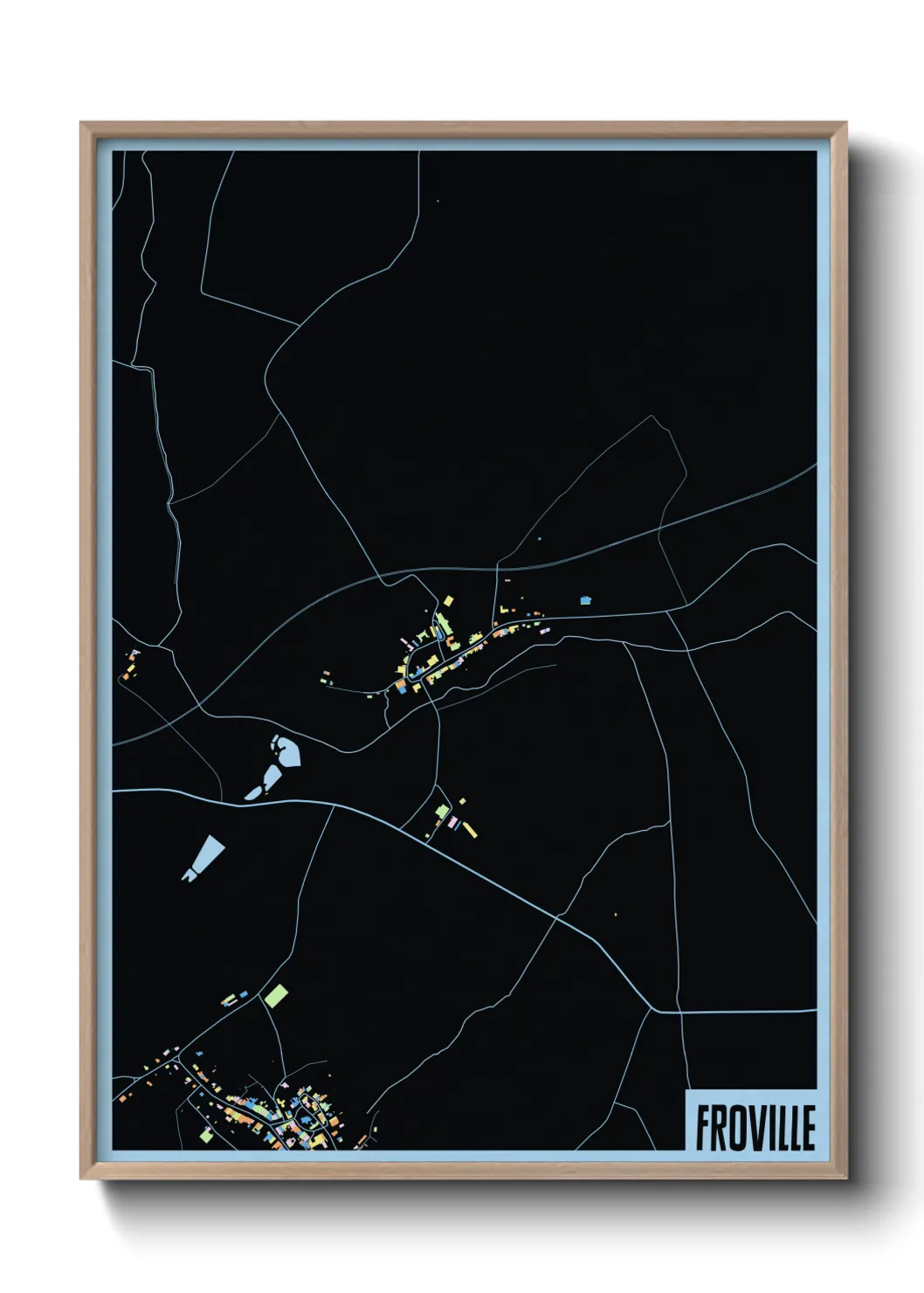 Une affiche de carte sur Froville