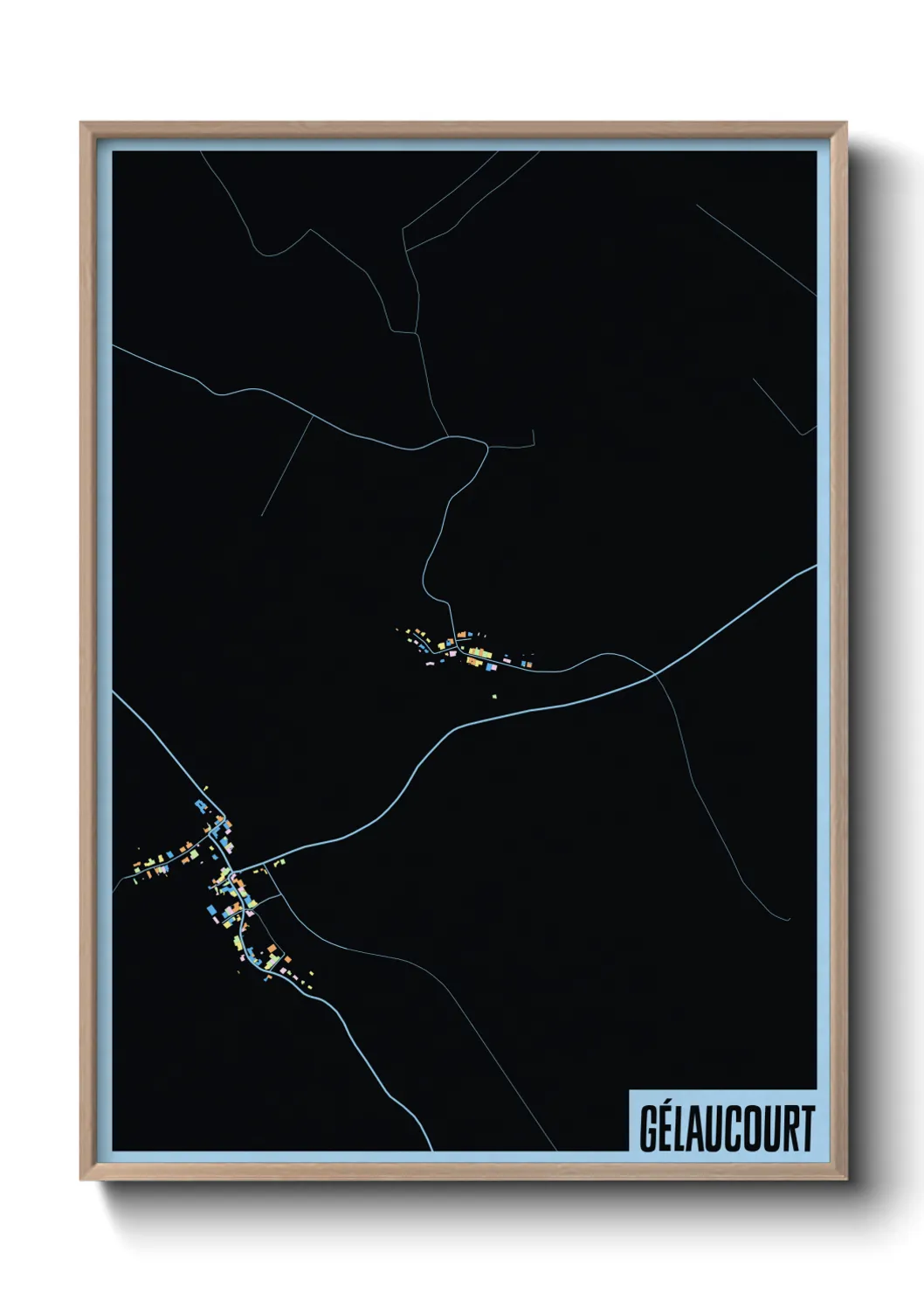 Une affiche de carte sur Gélaucourt