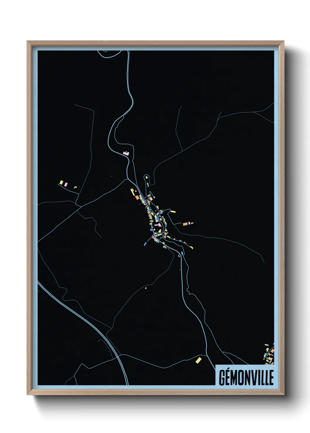 Une affiche de carte sur Gémonville