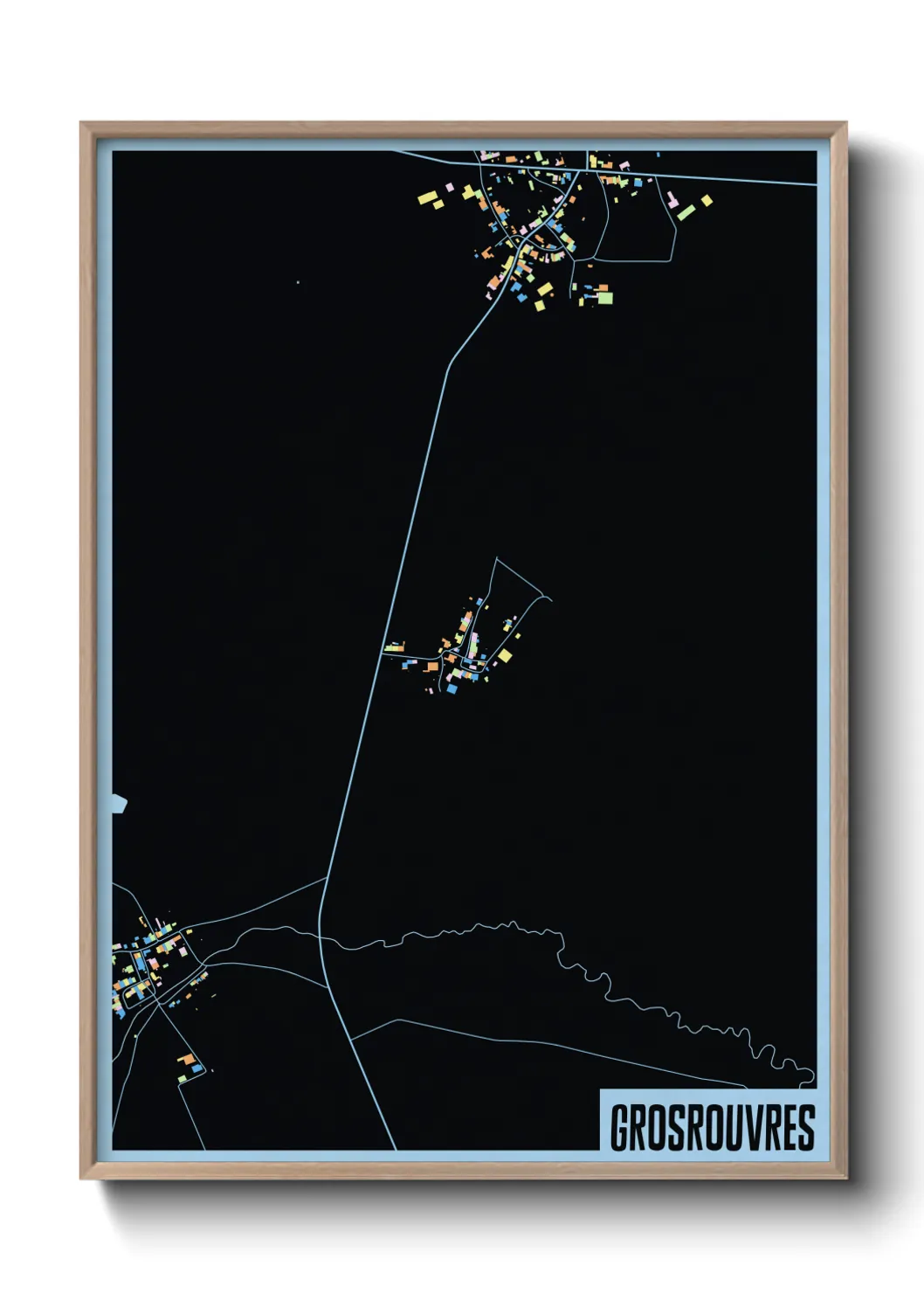 Une affiche de carte sur Grosrouvres