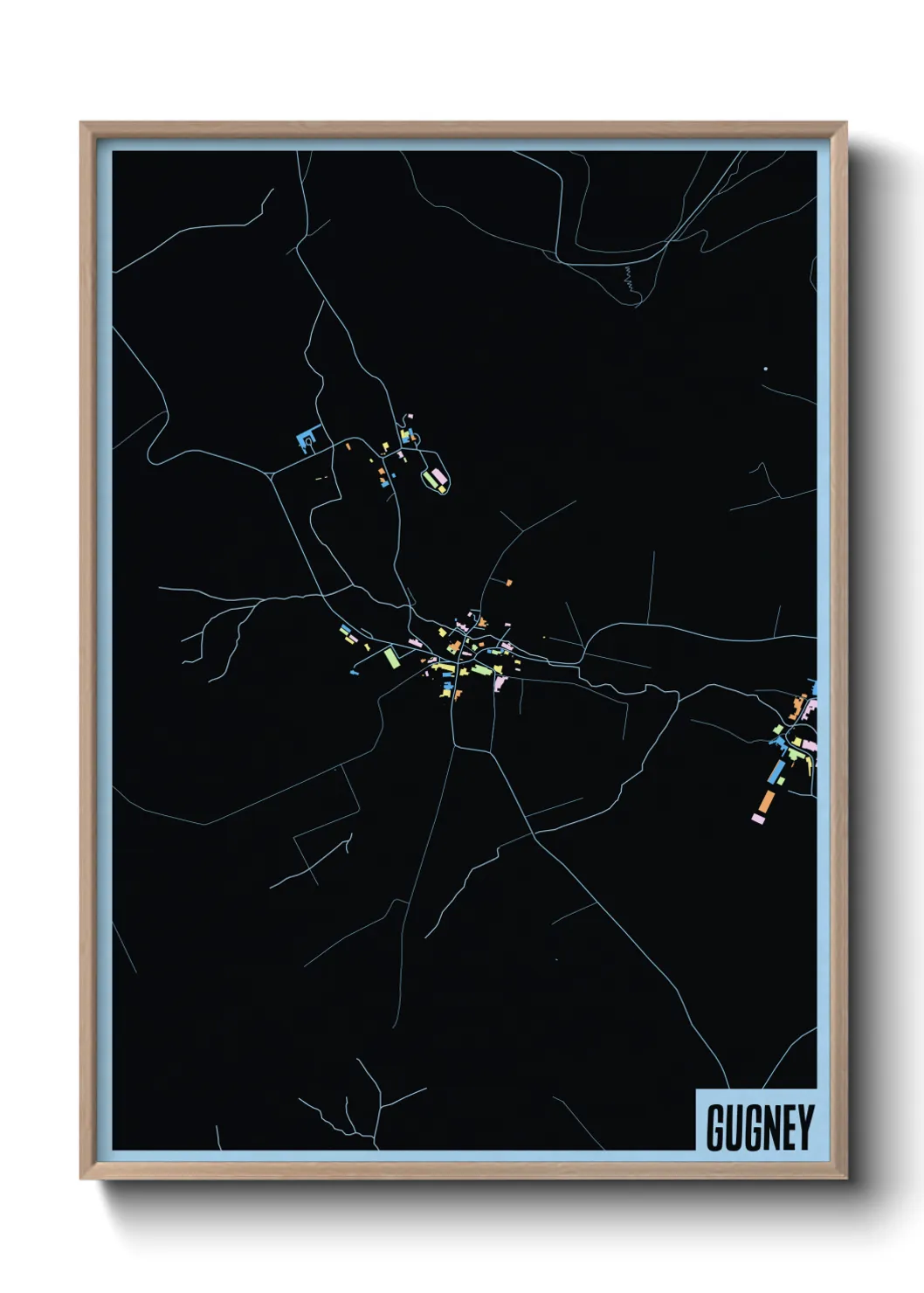 Une affiche de carte sur Gugney