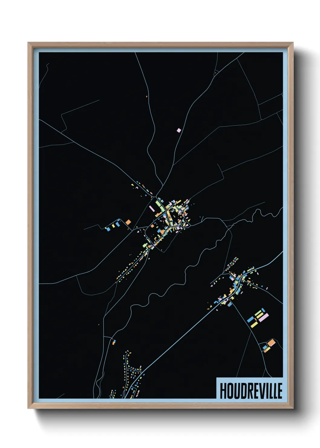 Une affiche de carte sur Houdreville