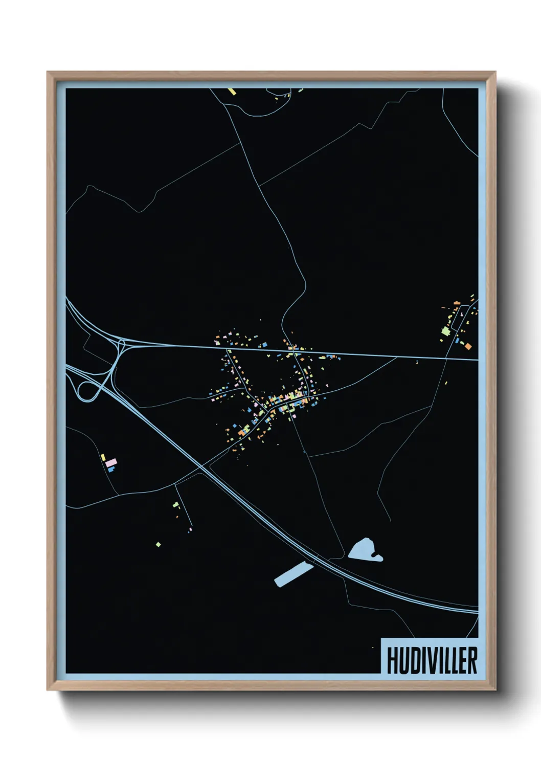 Une affiche de carte sur Hudiviller