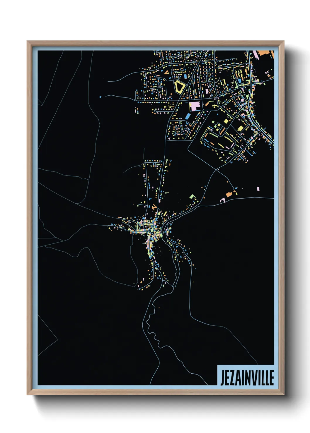Une affiche de carte sur Jezainville