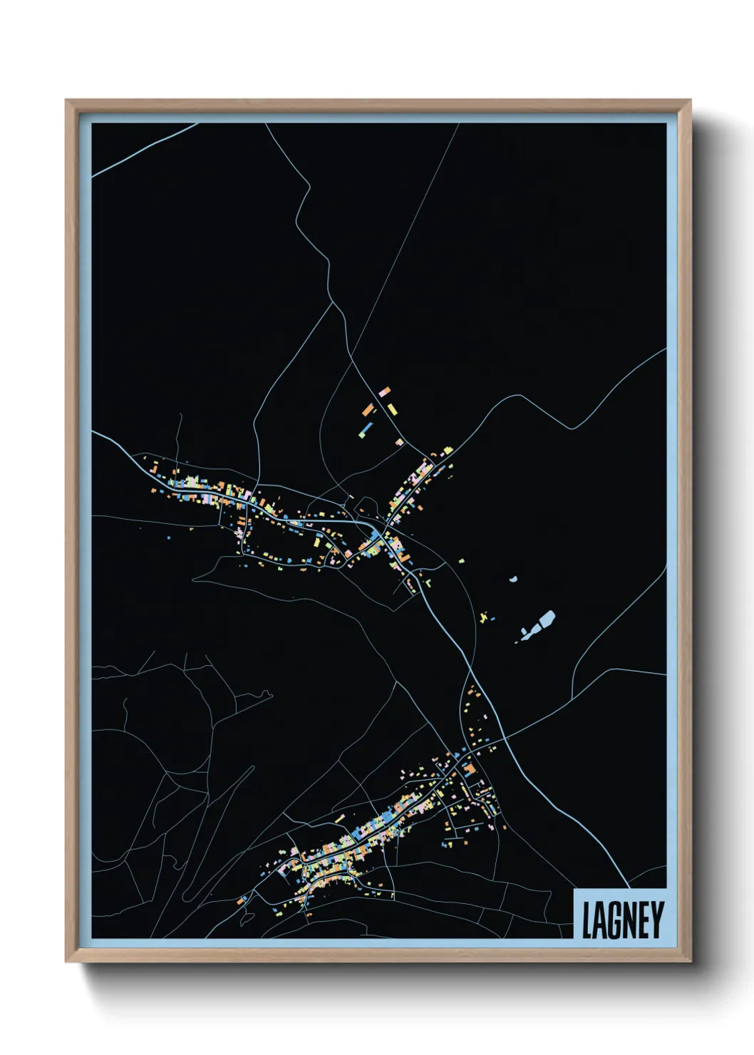 Une affiche de carte sur Lagney