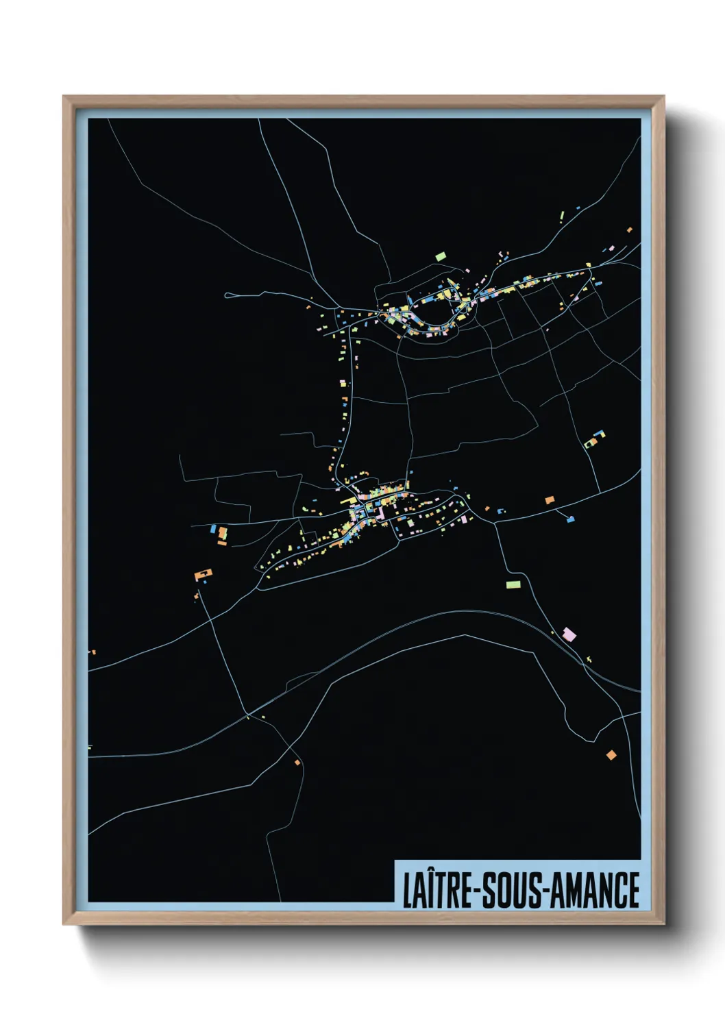 Une affiche de carte sur Laître-sous-Amance