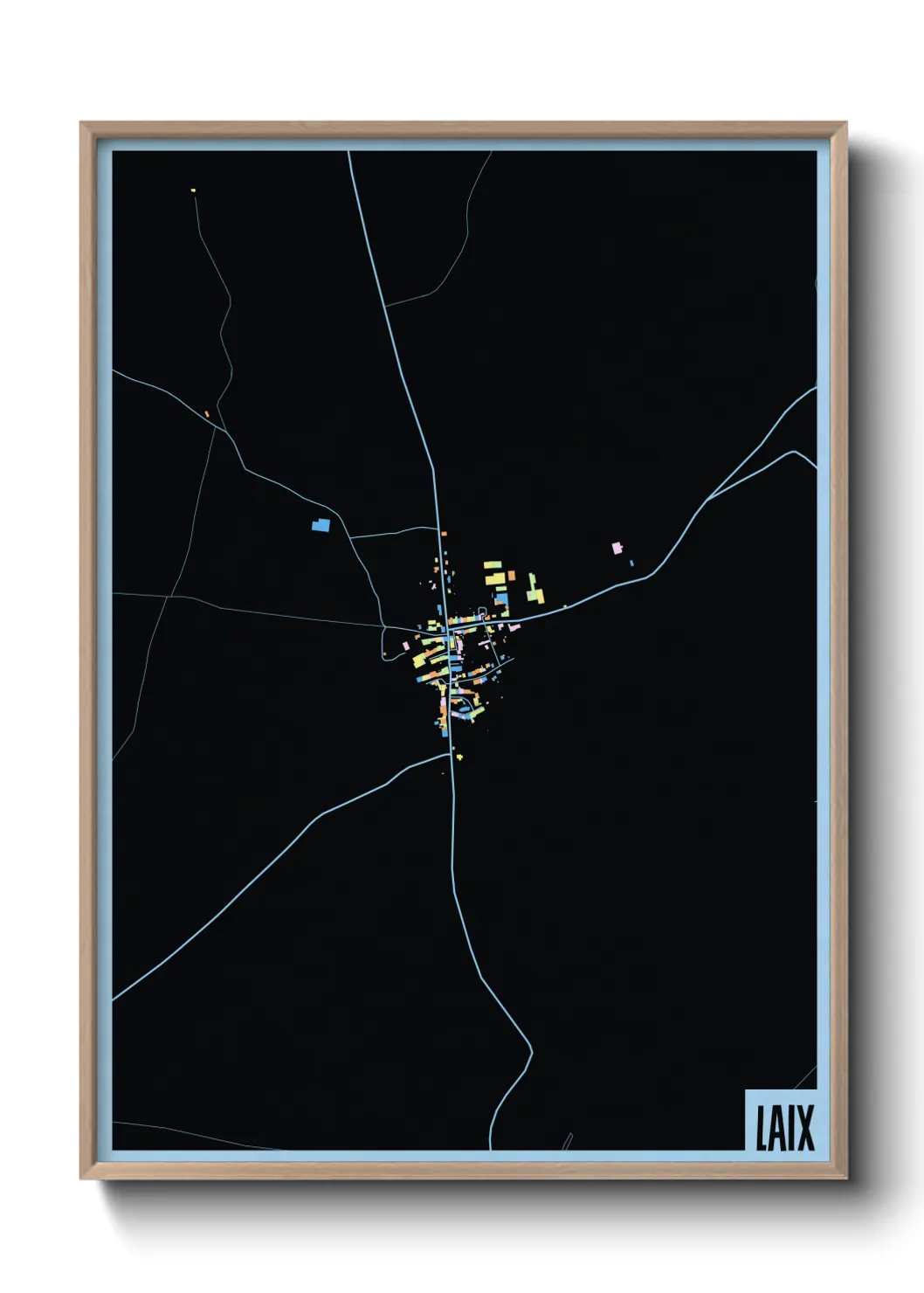 Une affiche de carte sur Laix