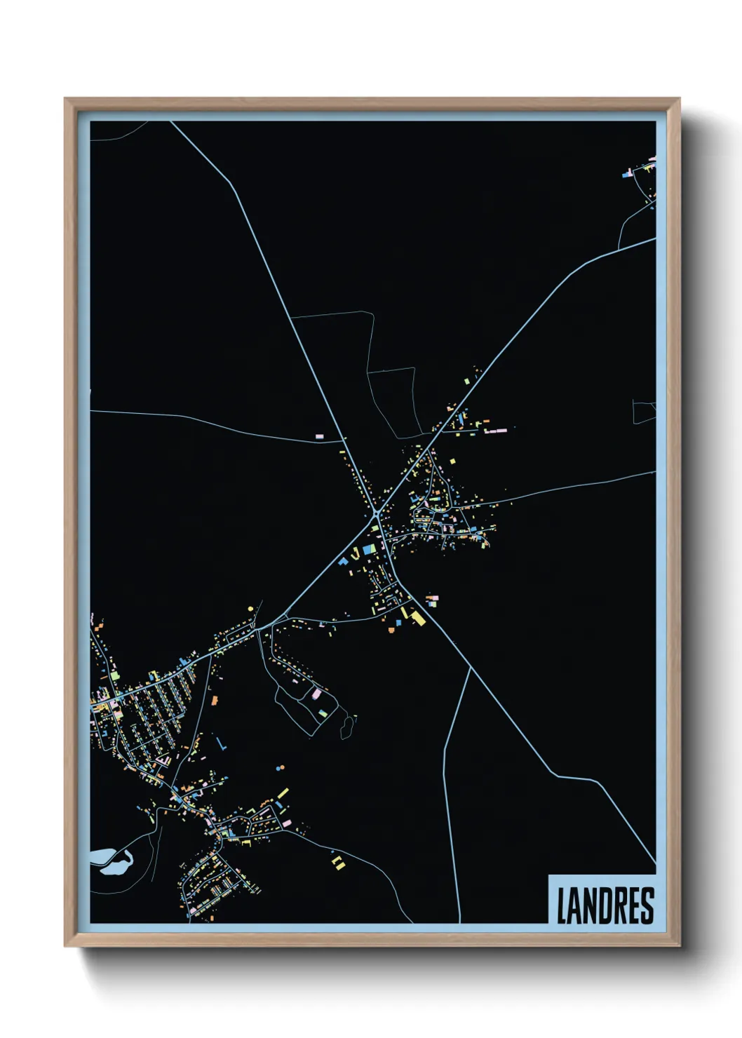 Une affiche de carte sur Landres