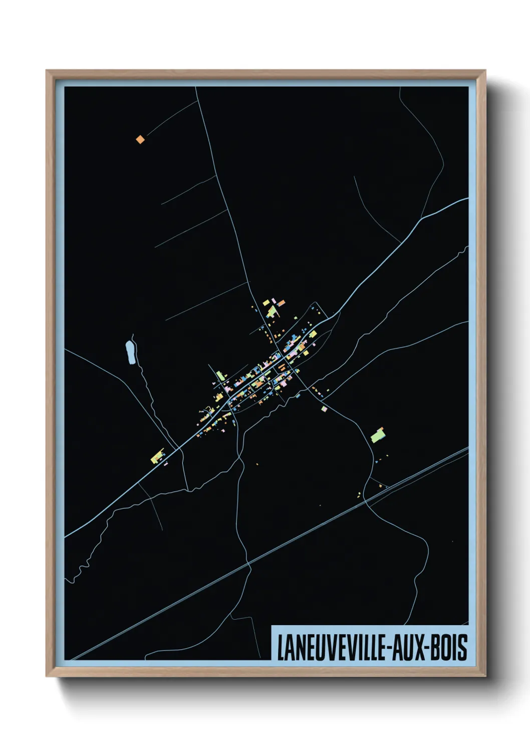 Une affiche de carte sur Laneuveville-aux-Bois