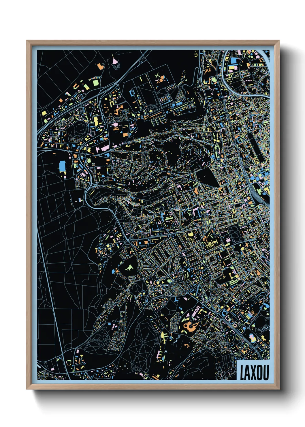 Une affiche de carte sur Laxou