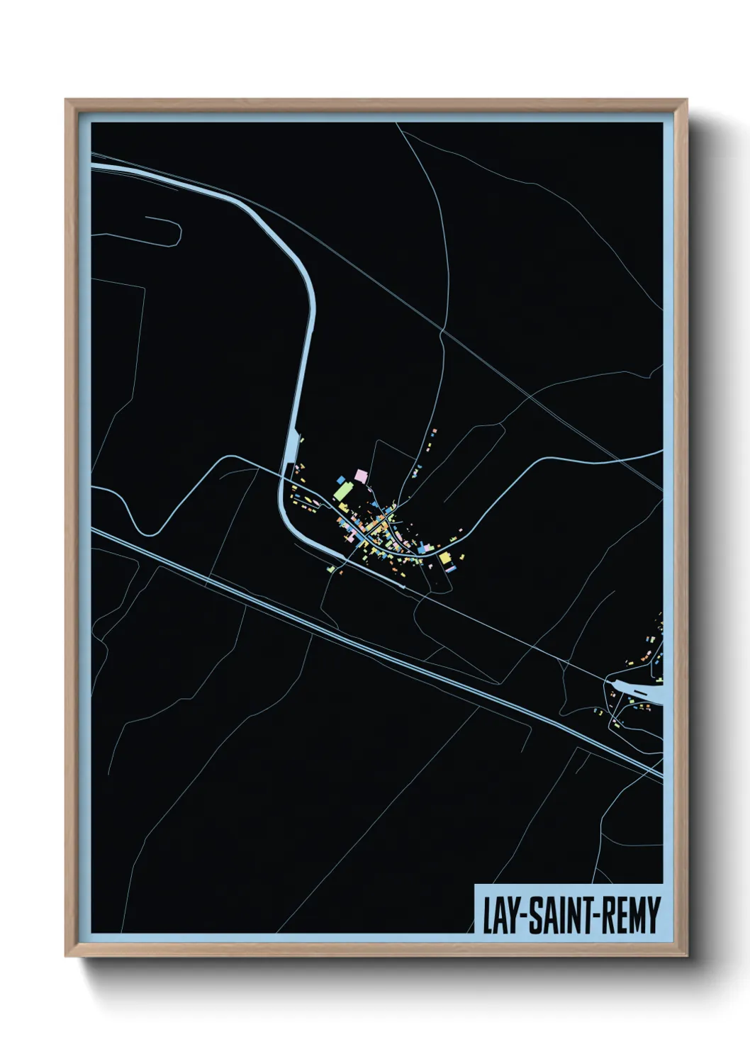 Une affiche de carte sur Lay-Saint-Remy