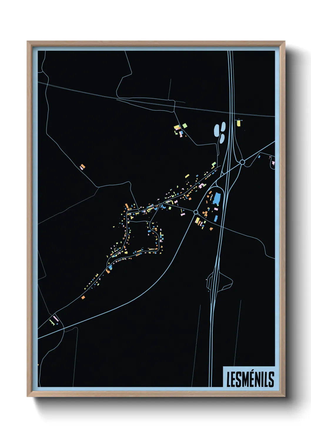 Une affiche de carte sur Lesménils