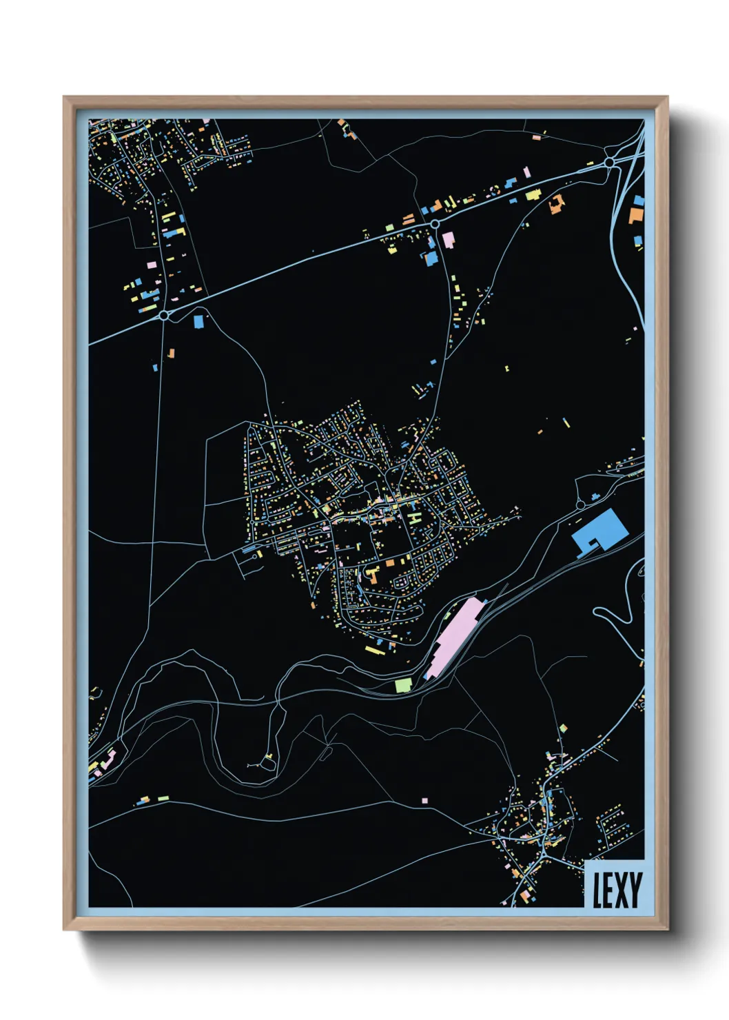 Une affiche de carte sur Lexy