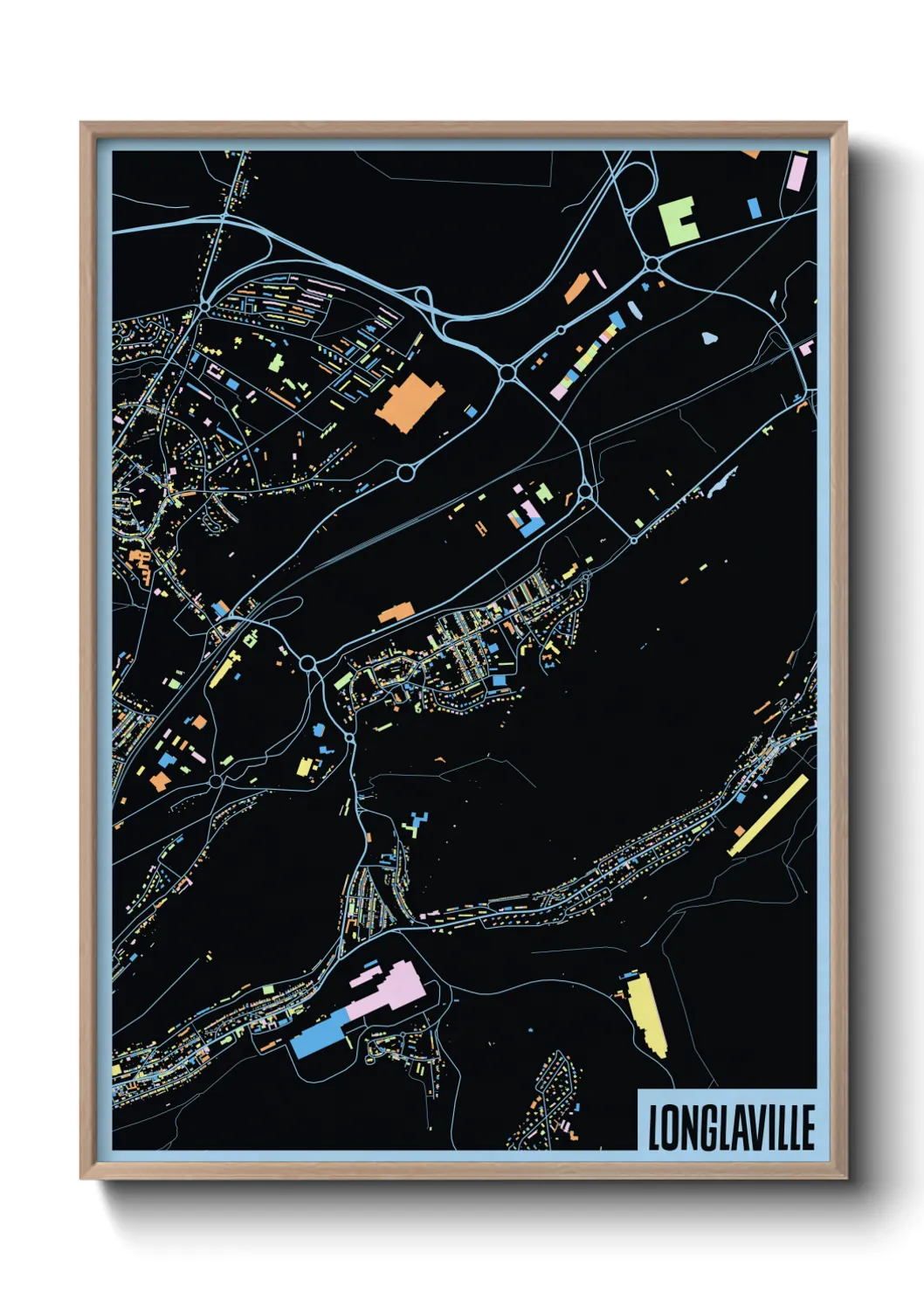 Une affiche de carte sur Longlaville