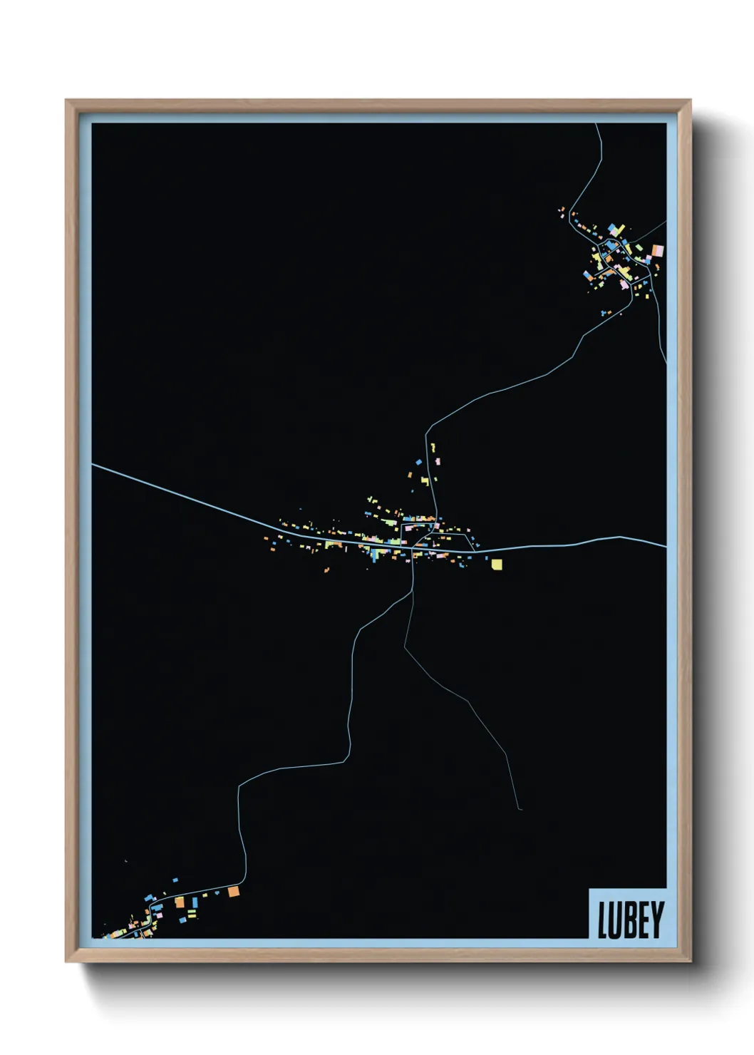 Une affiche de carte sur Lubey