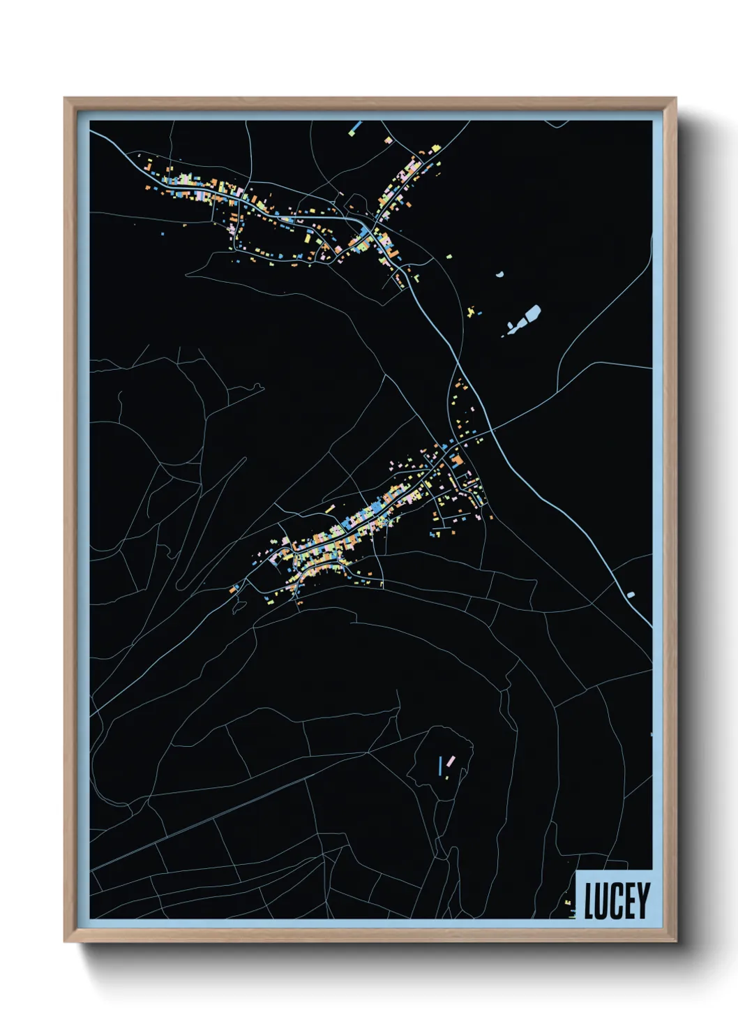 Une affiche de carte sur Lucey