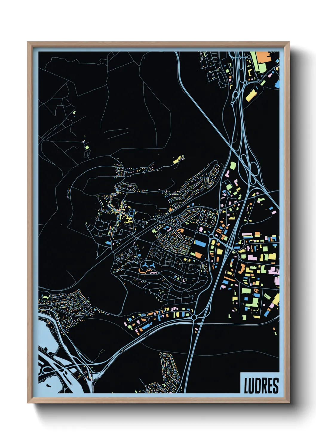 Une affiche de carte sur Ludres