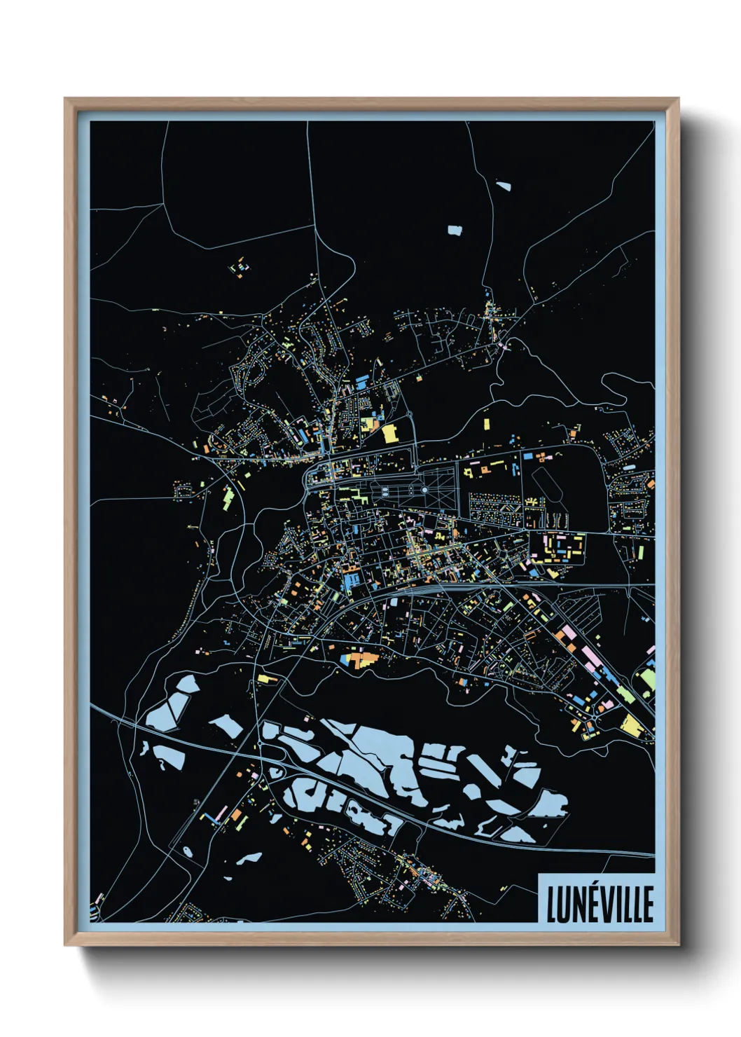 Une affiche de carte sur Lunéville