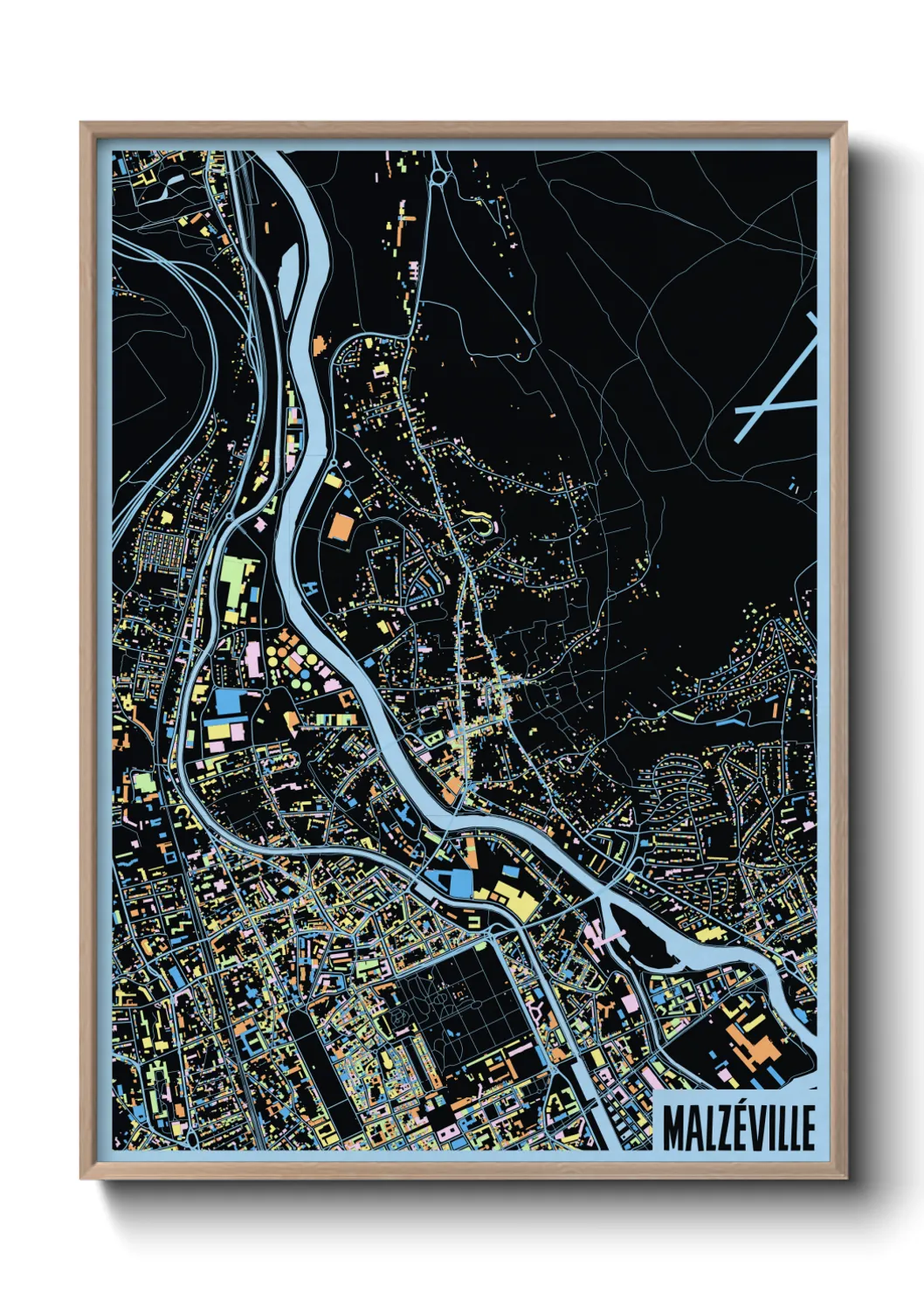 Une affiche de carte sur Malzéville