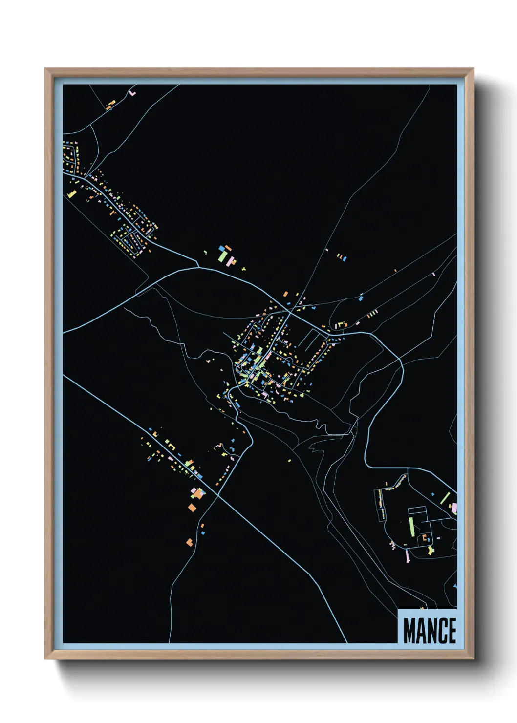 Une affiche de carte sur Mance