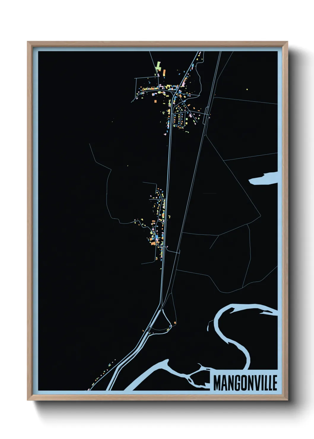 Une affiche de carte sur Mangonville