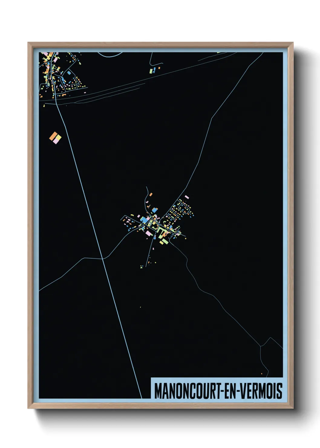 Une affiche de carte sur Manoncourt-en-Vermois