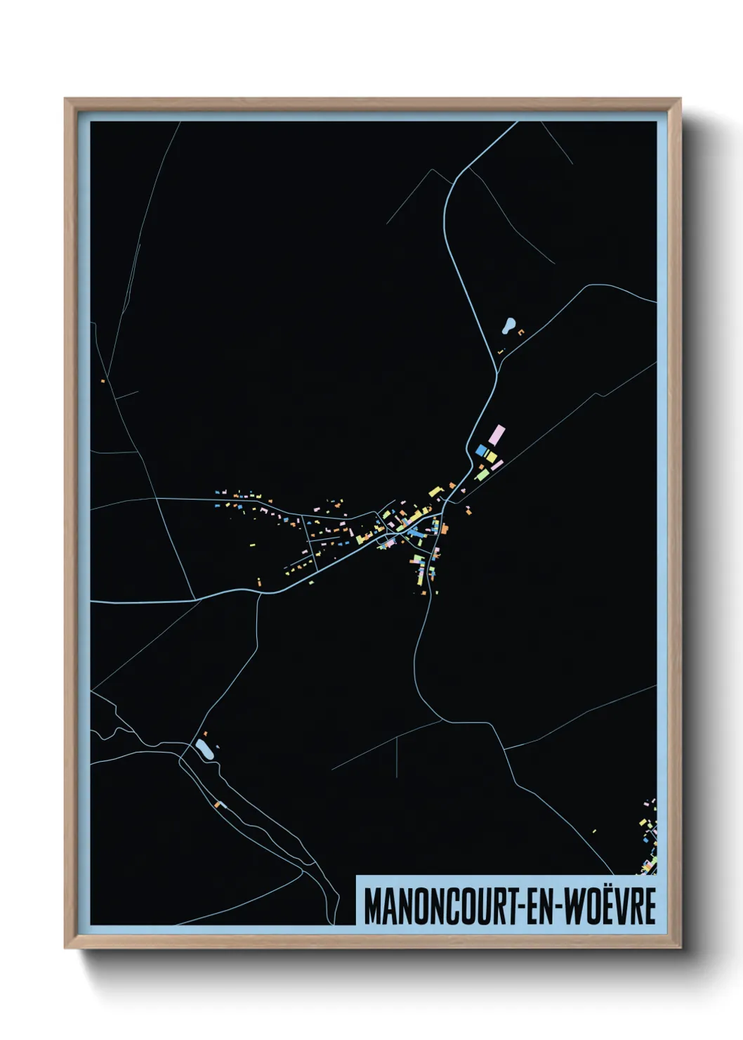 Une affiche de carte sur Manoncourt-en-Woëvre