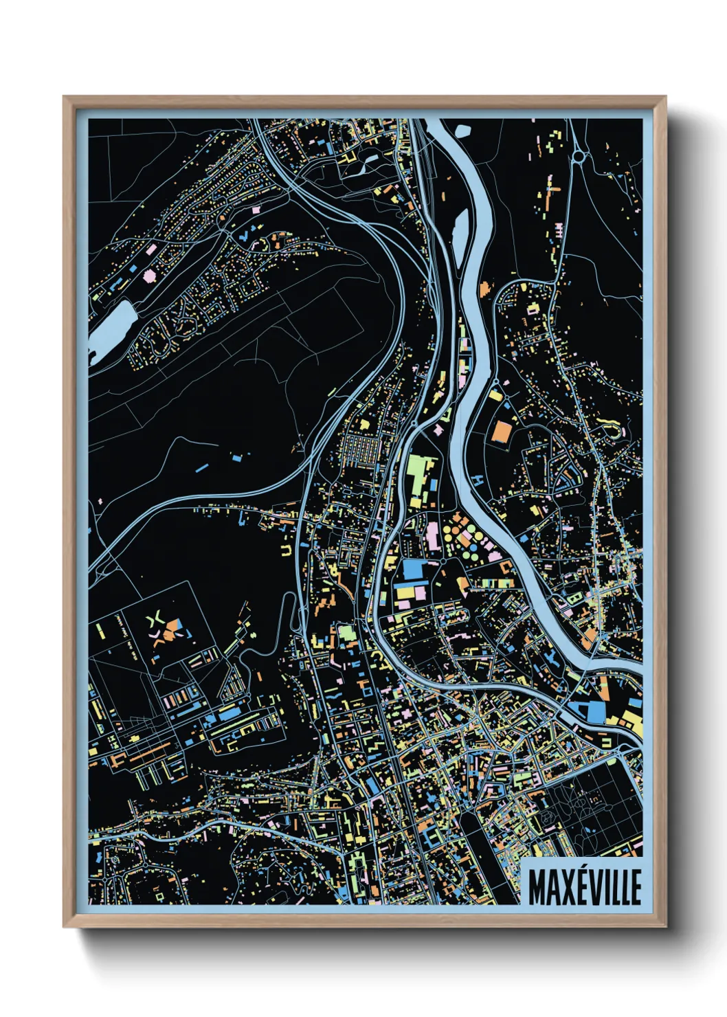 Une affiche de carte sur Maxéville