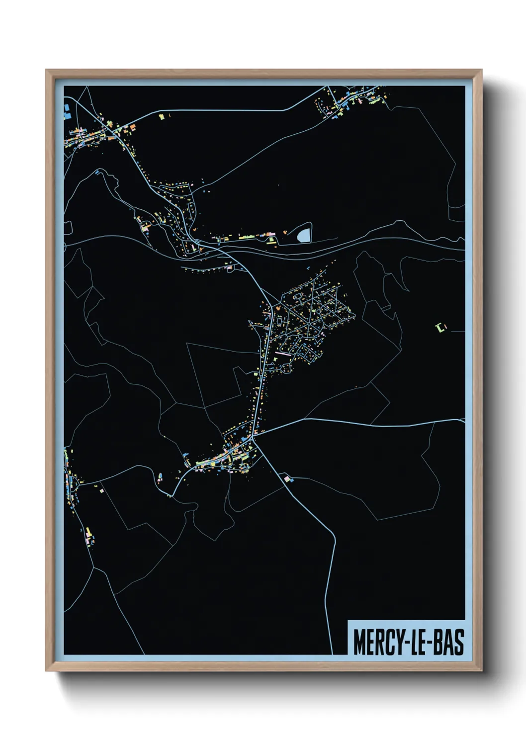 Une affiche de carte sur Mercy-le-Bas