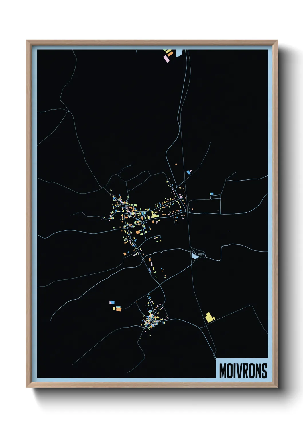 Une affiche de carte sur Moivrons