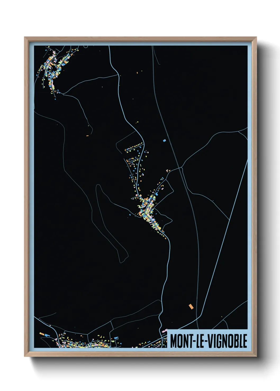 Une affiche de carte sur Mont-le-Vignoble