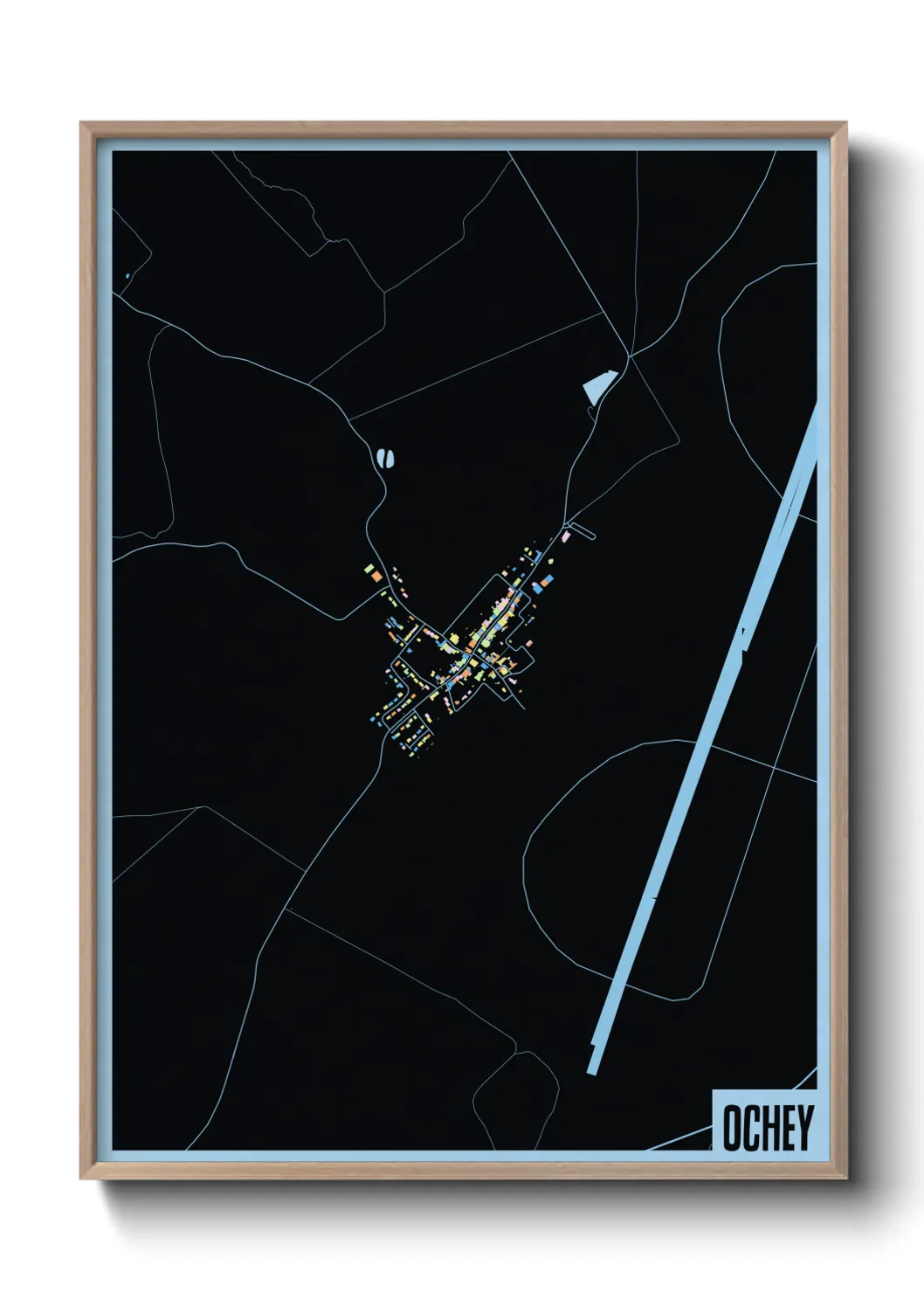 Une affiche de carte sur Ochey