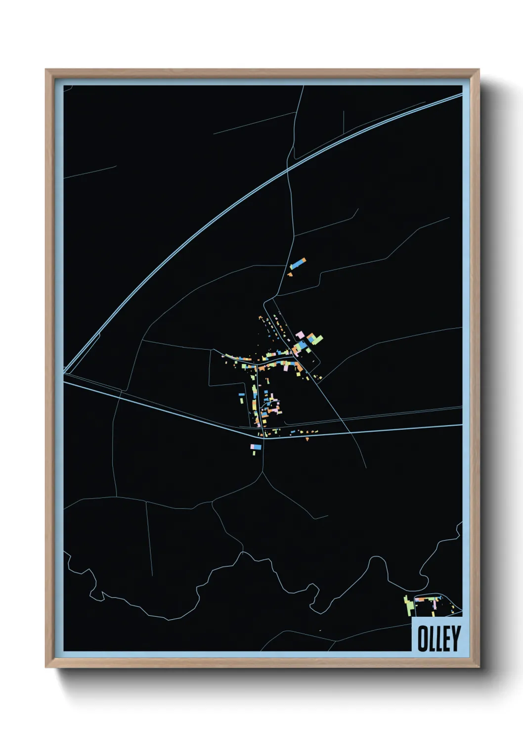 Une affiche de carte sur Olley