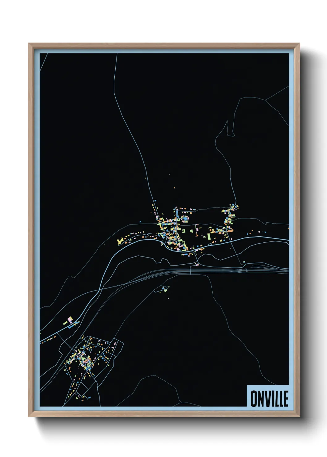 Une affiche de carte sur Onville