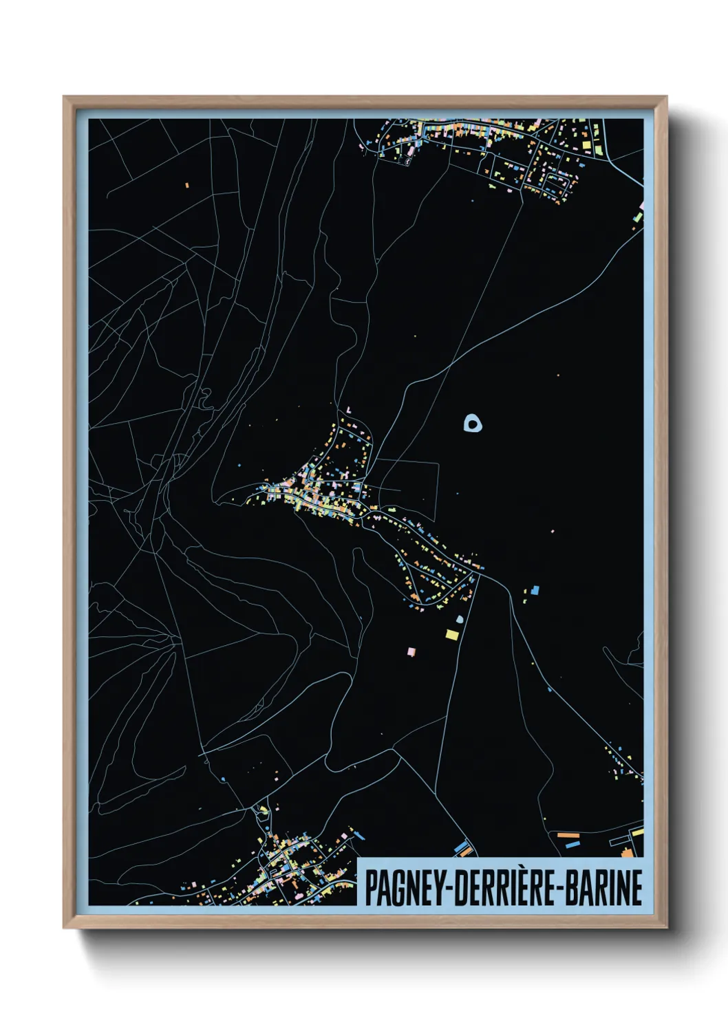 Une affiche de carte sur Pagney-derrière-Barine