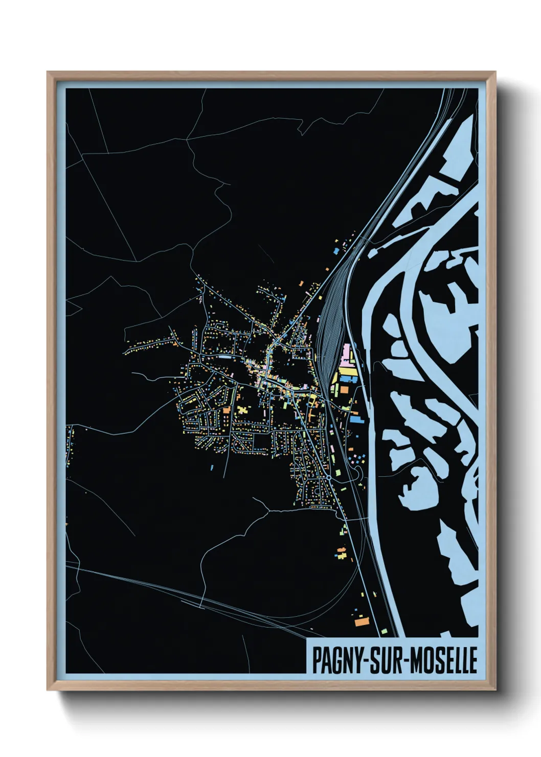 Une affiche de carte sur Pagny-sur-Moselle