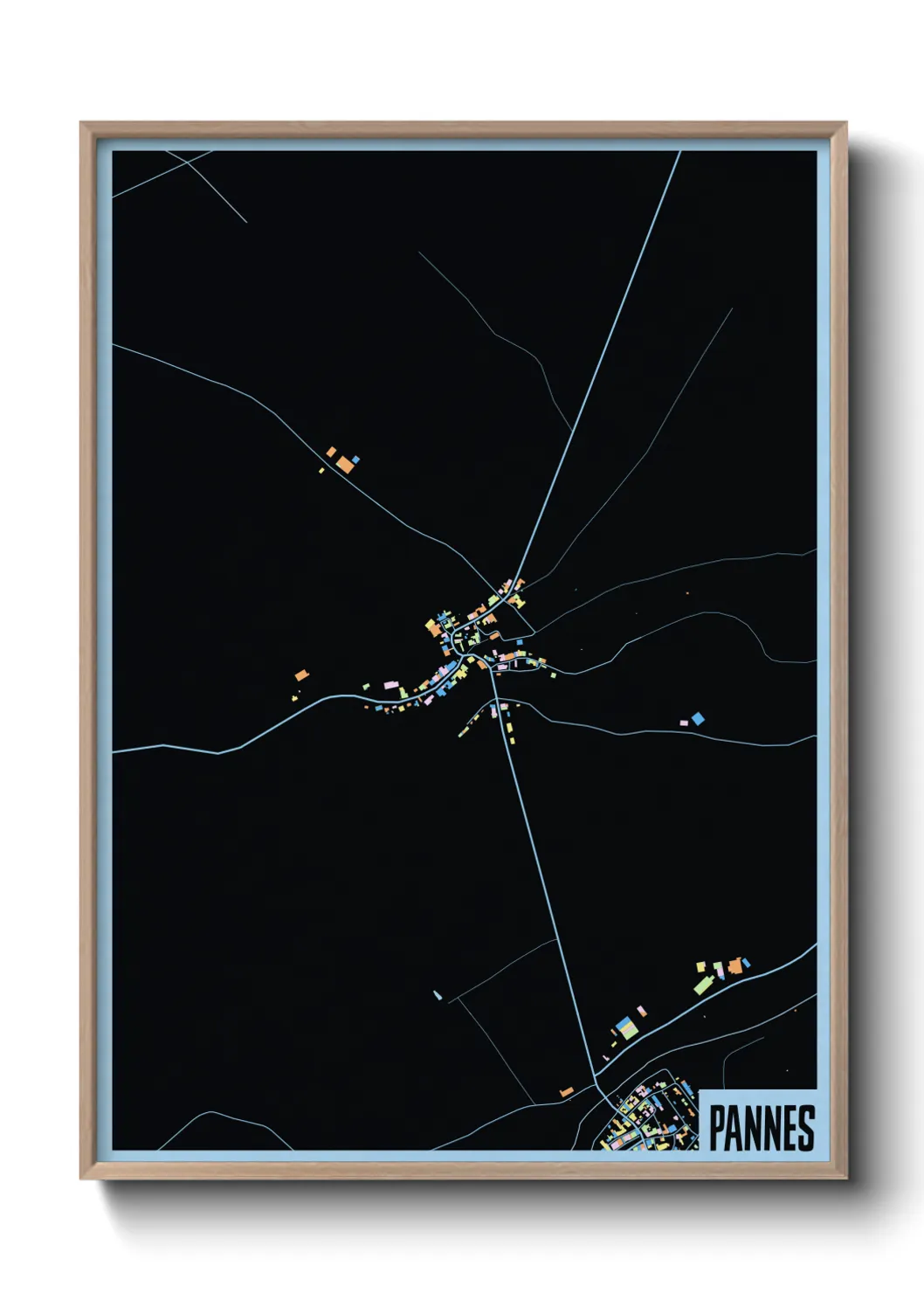 Une affiche de carte sur Pannes