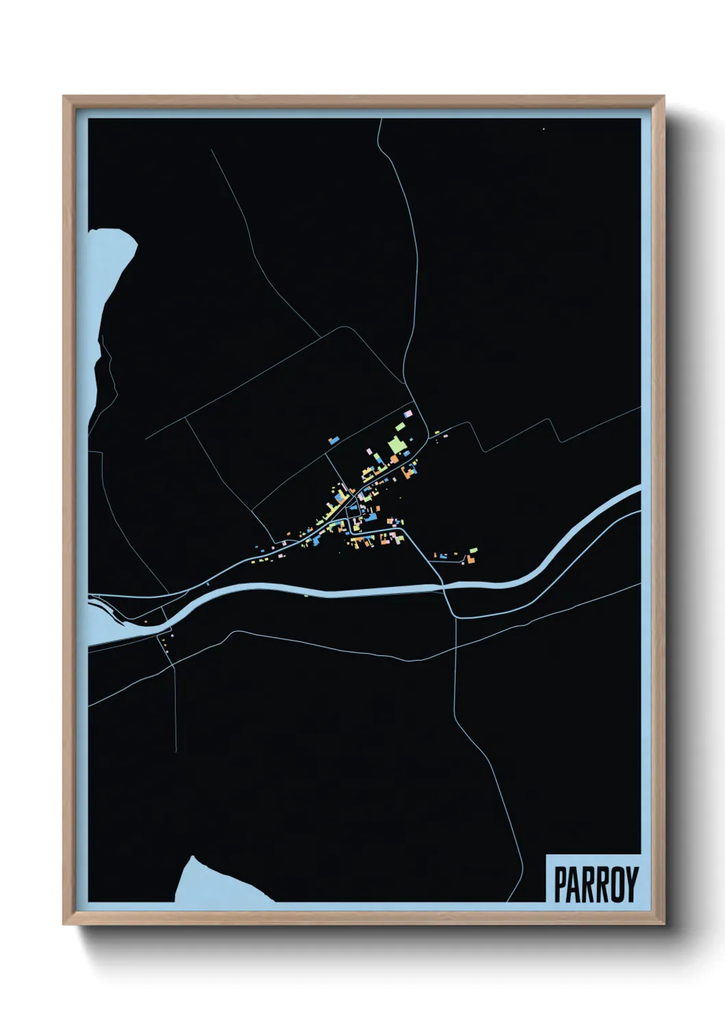 Une affiche de carte sur Parroy