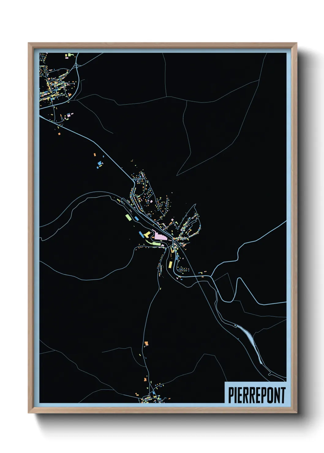 Une affiche de carte sur Pierrepont