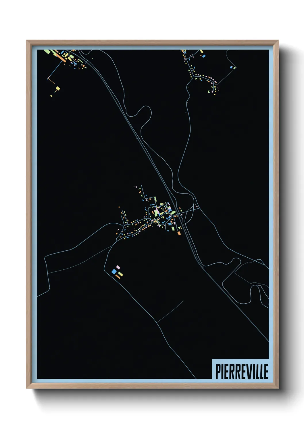 Une affiche de carte sur Pierreville