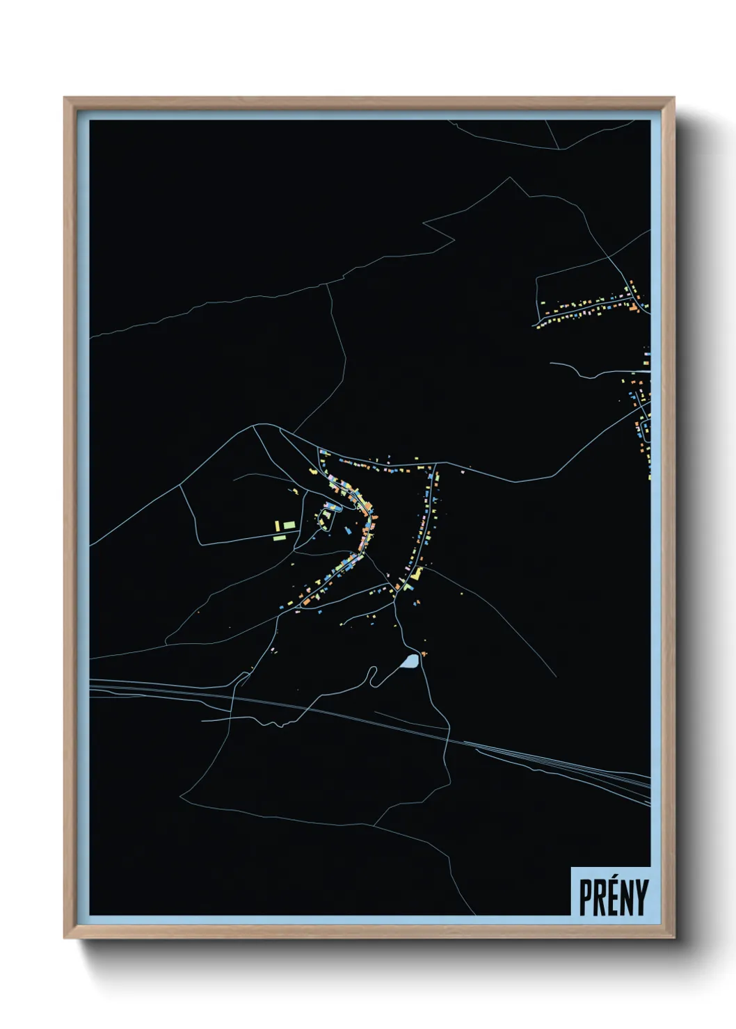 Une affiche de carte sur Prény