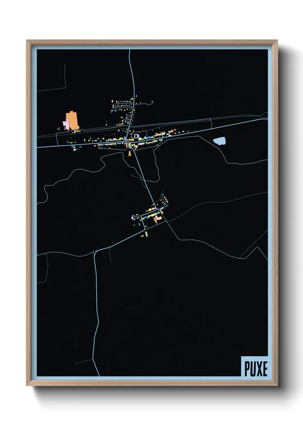 Une affiche de carte sur Puxe