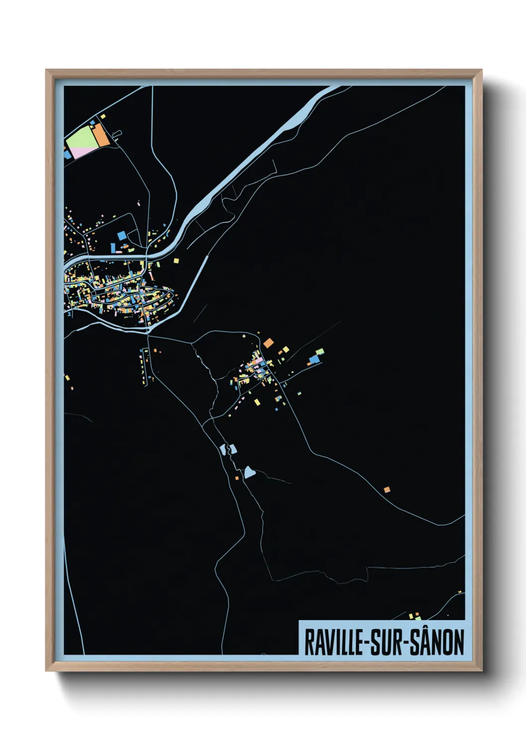 Une affiche de carte sur Raville-sur-Sânon