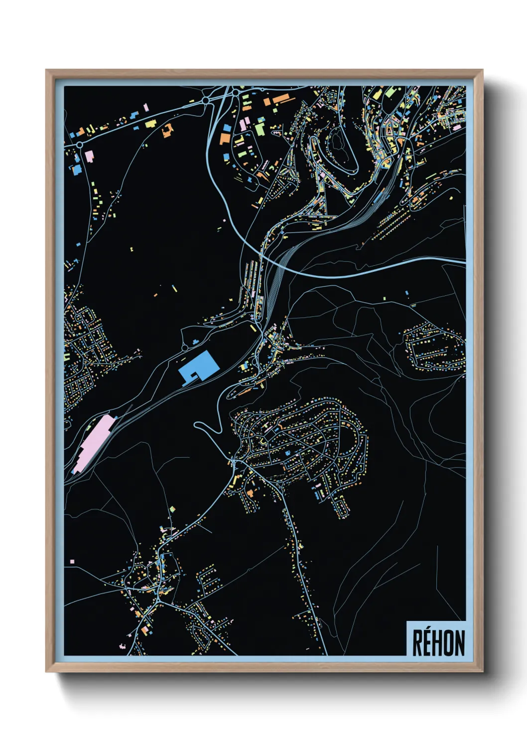 Une affiche de carte sur Réhon