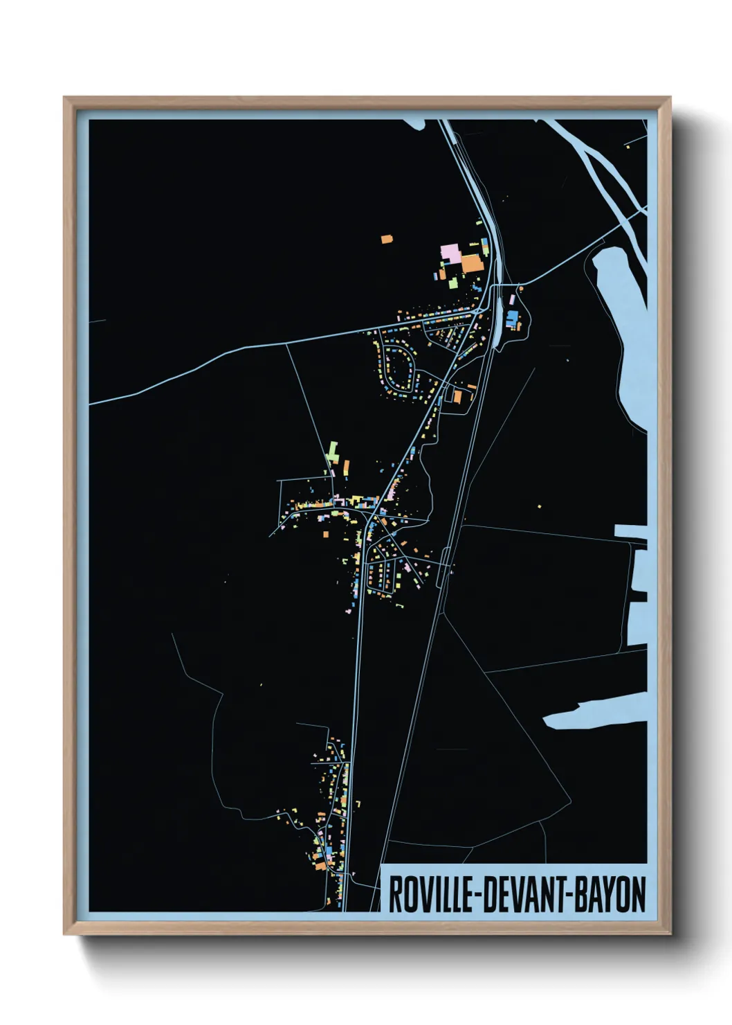 Une affiche de carte sur Roville-devant-Bayon